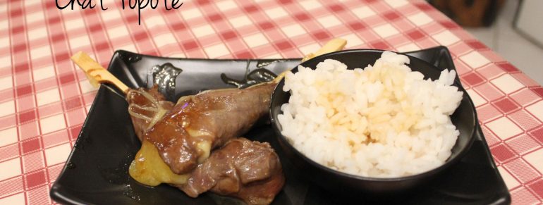 Yakitori au boeuf et fromage