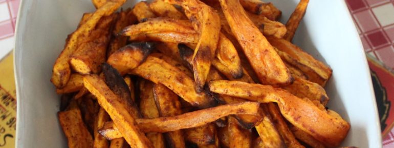 Frites de patates douces au four