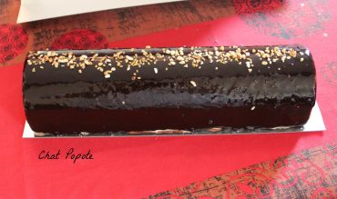 Bûche griotte et chocolat Dulcey (bûche 2016)