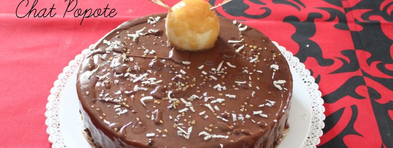 Entremets coco, passion et caramel