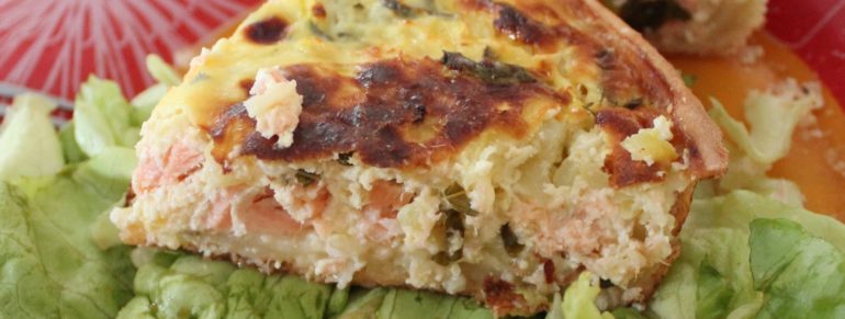 Quiche au saumon et courgette